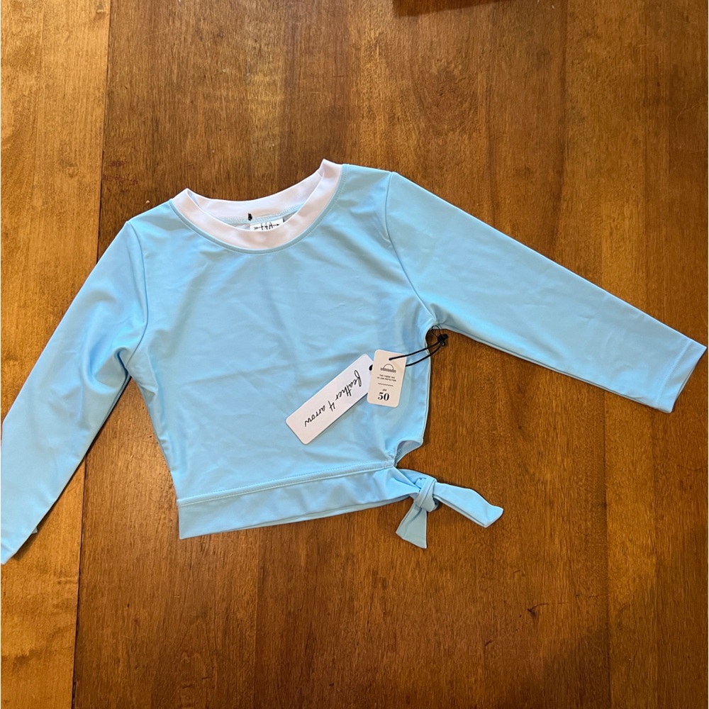 NWT Girl’s Blue Rashguard Swim Shirt